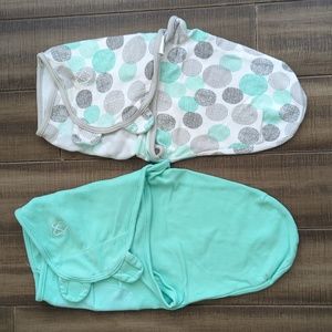 SwaddleMe Unisex Small/Medium Velcro Sleep Sack Swaddle Teal/Grey